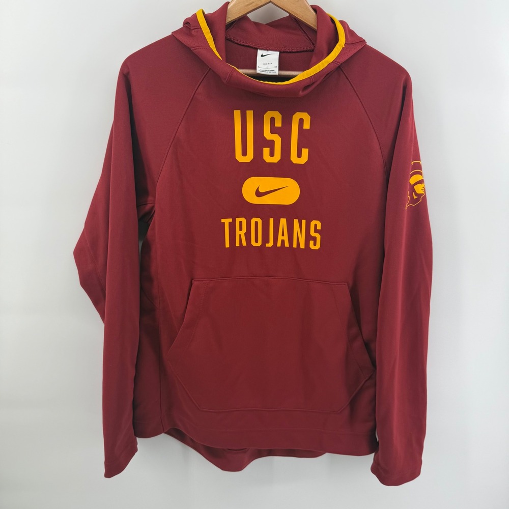 Nike Mens USC Trojans Dri-FIT Hoodie Cardinal Red Pullover Small